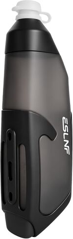 Aerodynamic Cycling Water Bottle with Integrated Cage, Black, 23 oz | Food-Grade Aero Design, Squeeze Sports Bottle with Nozzle, For Road Bike and MTB in Kuwait