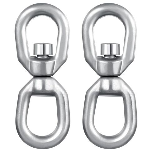 Hicarer 2 Pack 5/8" Eye & Eye Swivel Marine Mooring Connector, 5, 200 Lbs Wll Heavy Duty Hot Dipped Galvanized Double Ring Swivel for Boats in Kuwait