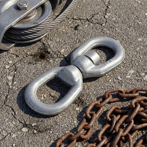 Hicarer 2 Pack 5/8" Eye & Eye Swivel Marine Mooring Connector, 5, 200 Lbs Wll Heavy Duty Hot Dipped Galvanized Double Ring Swivel for Boats in Kuwait