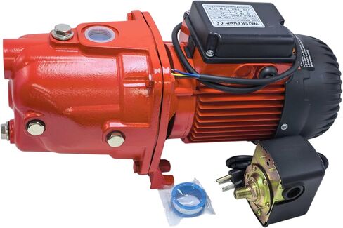 97080701 3/4 HP Shallow Well Jet Pump, 13 GPM 115/230V Dual Voltage Cast Iron Self-Priming Water Pump, 70 PSI Max Pressure, 25ft Max Well Depth, 30/50 Pressure Switch in Kuwait