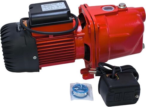 97080701 3/4 HP Shallow Well Jet Pump, 13 GPM 115/230V Dual Voltage Cast Iron Self-Priming Water Pump, 70 PSI Max Pressure, 25ft Max Well Depth, 30/50 Pressure Switch in Kuwait