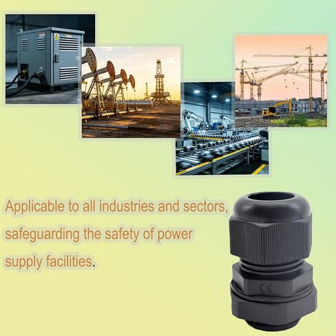 40PCS 1/2in Cable Glands, Waterproof Cable Pass Through Cord Grip Connector, Upgrade Nylon NPT Cable Gland Strain Relief Kit Black in Kuwait