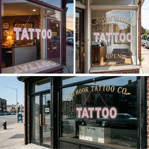 EPL TATTOO Red، علامة تشغيل 1G LED، لافتة لافتة للنظر، فائقة السطوع، 7 بوصة × 30 بوصة، ديكور استوديو الحبر وعرض جدار متجر فنون الجسم، احترافي in Kuwait