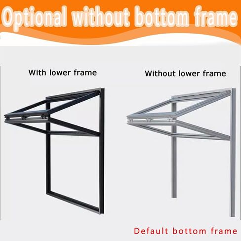 Foldable Aluminum Alloy Serving Window for Food Trucks, Double-Hung with Lock, 30x38in Black - Perfect for Concession Stands and Outdoor Events in Kuwait