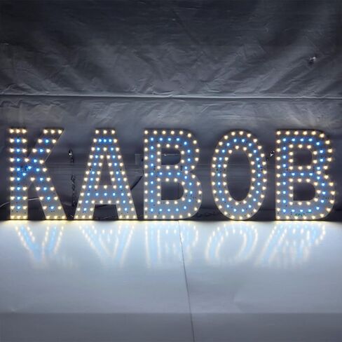 EPL KABOB Blue، علامة وامضة LED 2G، لافتة لافتة للنظر، فائقة السطوع، 7 بوصة × 26 بوصة، جهاز تحكم عن بعد، ديكور طعام المطعم، عرض النافذة، إعلان المتجر، إضاءة نابضة بالحياة، أعمال داخلية in Kuwait