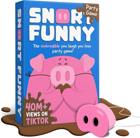 Snort Funny - لعبة الحفلة التي لا تصدق أنك تضحك وتخسر ​​| ألعاب عائلية للأطفال والكبار | 150 بطاقة تحدي و5 خطم خنزير ورموز طينية | ألعاب مضحكة للأصدقاء والعائلة، 4-8 لاعبين، للأعمار من 8 سنوات فما فوق in Kuwait