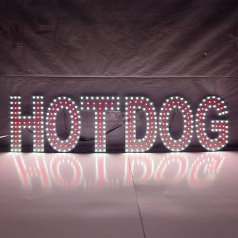 EPL HOTDOG Red, LED 2G Blinking Sign, Eye-Catching Sign, Super Bright, 7"x30", Restaurant, Food Truck, Diner, Fast Cafe, Storefront Light in Kuwait