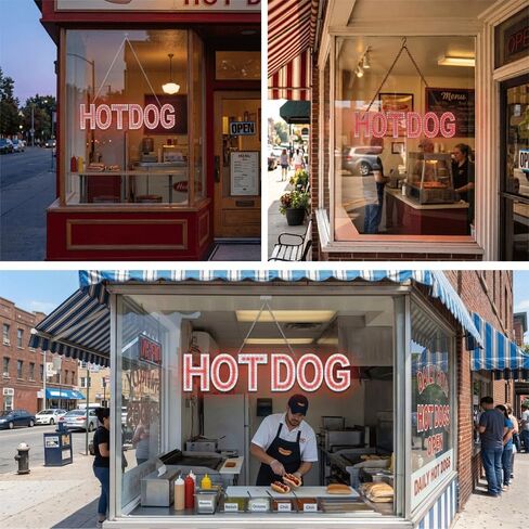 EPL HOTDOG Red, LED 2G Blinking Sign, Eye-Catching Sign, Super Bright, 7"x30", Restaurant, Food Truck, Diner, Fast Cafe, Storefront Light in Kuwait