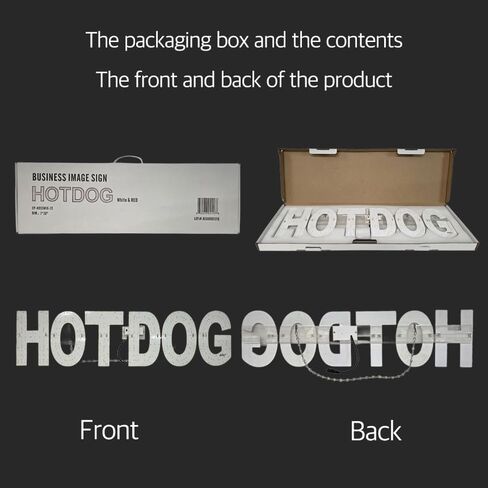 EPL HOTDOG Red, LED 2G Blinking Sign, Eye-Catching Sign, Super Bright, 7"x30", Restaurant, Food Truck, Diner, Fast Cafe, Storefront Light in Kuwait