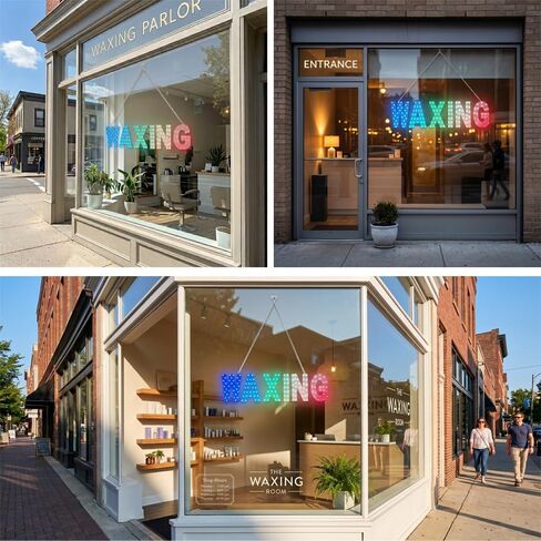 EPL Signs WAXING RGBW LED Sign - Dynamic Wave Effect Full-Color Changing Eye-Catching Commercial Window Display, 7"x28" Super Bright Storefront Board for Beauty Salon Spa in Kuwait