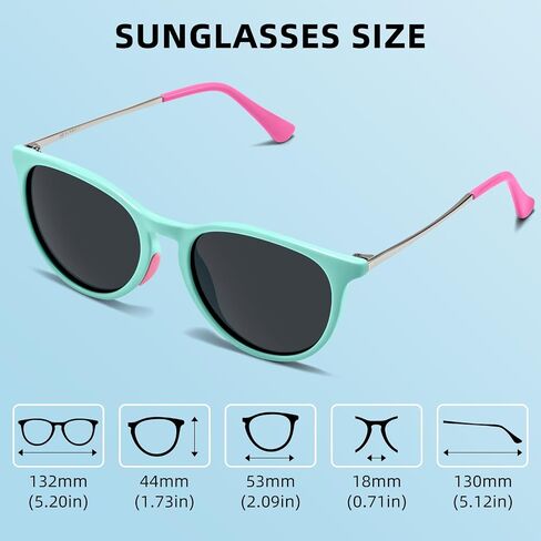 SUNGAIT Adorable Kids Polarized Sunglasses Round Toddlers Shades for Girls & Boys 3-9 UV400 Protection in Saudi Arabia