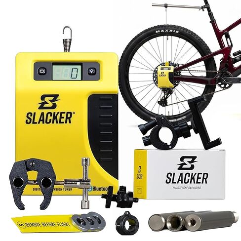 طقم ضبط تعليق Slacker MTB Starter - أداة رقمية وأداة دراجة محمولة لإعداد دقيق MTB - نظام قياس المحور لشخص واحد - أداة تعليق الدراجة للشوك والصدمات الخلفية in Kuwait