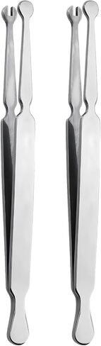 2 Pcs Piercing Ball Holder, Stainless Steel Forceps, 4.6 in / 11.7 cm Jewelry Clamps, for Lip, Ear, Cochlea, Tongue Studs, Precise Positioning, Secure Hold in Kuwait