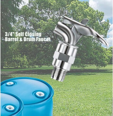 3/4 Inch Self Closing Barrel Faucet for 55 Gallon Drums | Zinc alloy oil drum tap with PTFE gasket for dispensing oil, fuel and non-corrosive liquids in Kuwait