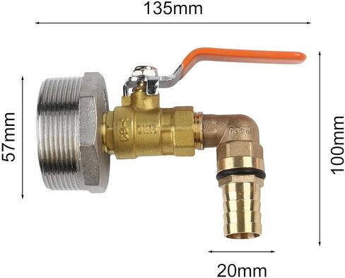 Stainless Steel Replacement Faucet for 200L Oil Drum, Leak-Proof Outlet Tap with Acid Alkali Resistance, 20mm/25mm/32mm Spigot Valve for Water Tonne Bucket Parts(20mm) in Kuwait
