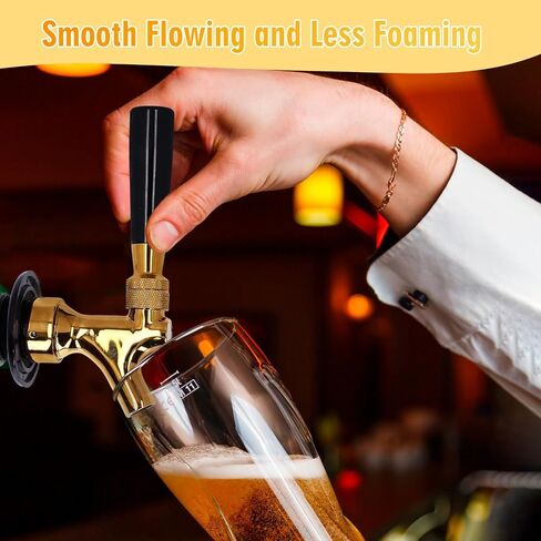 5Pcs Adjustable Beer Faucet Tap for Kegs - 8mm/0.31in Brass Connector with 304 Stainless Steel Interior - Perfect for Home Brew, Bars, Restaurants & Hotels - Reduces Foam & Bubbles in Kuwait