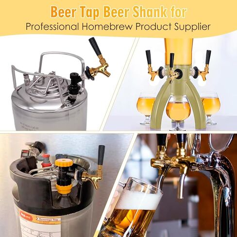 5Pcs Adjustable Beer Faucet Tap for Kegs - 8mm/0.31in Brass Connector with 304 Stainless Steel Interior - Perfect for Home Brew, Bars, Restaurants & Hotels - Reduces Foam & Bubbles in Kuwait