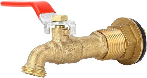 Quarter Turn Brass Rain Drum Spigot Easy Install Faucet for Water Tanks Pools, 1/2 Inch Valve, Durable Material, Wide Application in Kuwait
