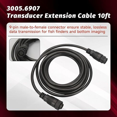 3005.6907 كابل تمديد محول الطاقة 10 أقدام، 9 دبابيس متوافق مع Lowrance LSS-1 LSS-2 استبدال مسح الهيكل 000-00099-006 in Kuwait