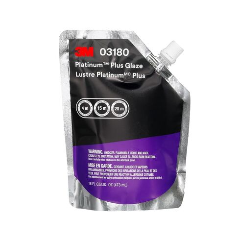 3M Platinum Plus Glaze 31180، 24 أونصة سائلة، طلاء نهائي ذاتي التسوية ممتاز من جزأين لإصلاح التصادمات، مجموعة واحدة in Kuwait