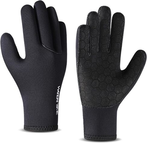 WATERTIME Adult 5-Fingers Diving Gloves 3mm Neoprene Thermal Protection - for Any Water Activity in Kuwait