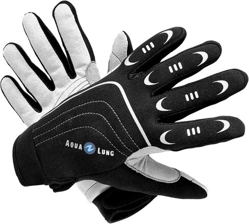 Aqualung Unisex Admiral II Gloves - 2mm Neoprene Ergonomic Full Finger High Stretch Diving Gloves with Poly-Suede Palms for Warm Water Scuba Diving in Kuwait