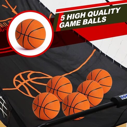 Folding Electronic Scoring Basketball Arcade Game,Double Basketball Shooting Machine,Double Shot Portable Hoop Stand,with Scoreboard (B) in Kuwait