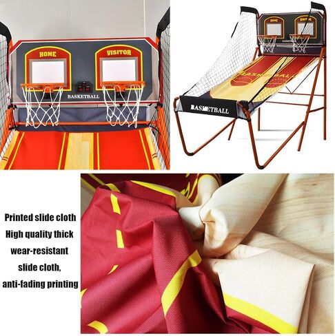 Folding Electronic Scoring Basketball Arcade Game,Double Basketball Shooting Machine,Double Shot Portable Hoop Stand,with Scoreboard (B) in Kuwait