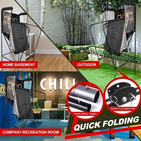 Folding Electronic Scoring Basketball Arcade Game,Double Basketball Shooting Machine,Double Shot Portable Hoop Stand,with Scoreboard (B) in Kuwait
