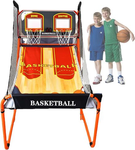 Double Basketball Shooting Machine,Folding Home Basketball Shooting Machine Rack,Basketball Arcade Game,for All Basketball Sports Enthusiasts in Kuwait