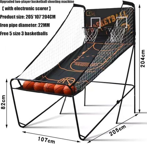 Double Basketball Shooting Machine,Folding Home Basketball Shooting Machine Rack,Basketball Arcade Game,for All Basketball Sports Enthusiasts in Kuwait