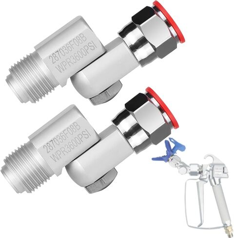 GregYoung 2 Pack Swivel Joint for Airless Paint Sprayer,Airless Wand Extension Accessories,Replace Fan Pivot for Airless Spray Gun,Compatible with Graco 235486 7/8 Inch Thread 180 Degree Rotation in Kuwait
