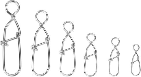 60Pcs Dual Snap Hanger Stainless Steel B-Type Spring Hook for Sea Fishing Shallow Water Fishing in Kuwait