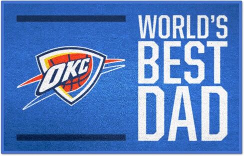 FANMATS 31197 Oklahoma City Thunder Starter Mat Accent Rug - 19in. x 30in. | Sports Fan Home Decor Rug and Tailgating Mat World's Best Dad Starter Mat in Kuwait