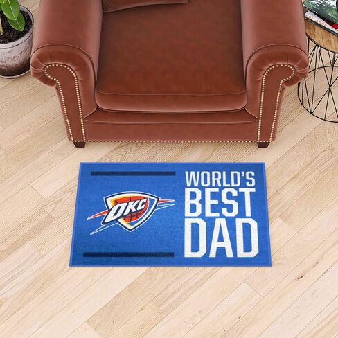 FANMATS 31197 Oklahoma City Thunder Starter Mat Accent Rug - 19in. x 30in. | Sports Fan Home Decor Rug and Tailgating Mat World's Best Dad Starter Mat in Kuwait