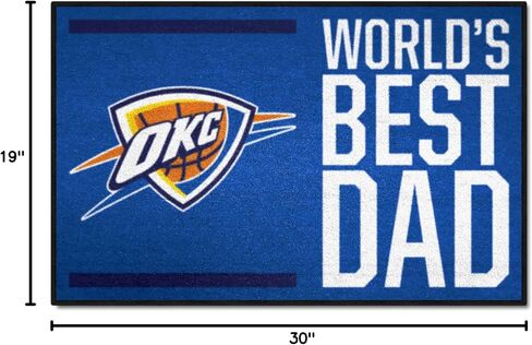 FANMATS 31197 Oklahoma City Thunder Starter Mat Accent Rug - 19in. x 30in. | Sports Fan Home Decor Rug and Tailgating Mat World's Best Dad Starter Mat in Kuwait