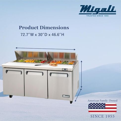 ميجالي C-SP72-30BT-HC 72 بوصة - 30 مقلاة، طاولة إعداد ساندويتش كبيرة الحجم in Kuwait