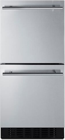 Summit 15" Two Drawer Refrigerator, 1.7 cu.ft.Capacity, ADA Compliant, 18" Shallow Depth, Stainless Steel, Panel Ready Capable*- ASDR1524 (*Panels not included) in Saudi Arabia