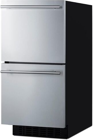 Summit 15" Two Drawer Refrigerator, 1.7 cu.ft.Capacity, ADA Compliant, 18" Shallow Depth, Stainless Steel, Panel Ready Capable*- ASDR1524 (*Panels not included) in Saudi Arabia