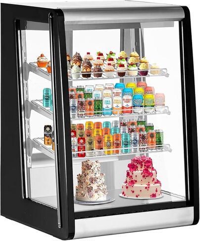 Commercial Display Refrigerator 6.5 Cu Ft, Countertop Refrigerated Display Case with LED Lighting for Bakery, Cafe, 110V/176W in Kuwait