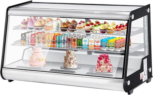 Commercial Display Refrigerator 6.5 Cu Ft, Countertop Refrigerated Display Case with LED Lighting for Bakery, Cafe, 110V/176W in Kuwait