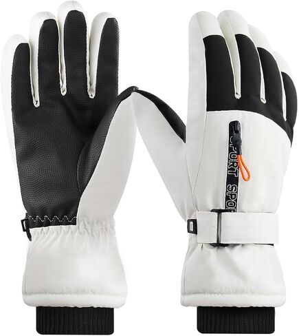 Andiker Ski Gloves for Men, Waterproof Windproof Warm Gloves with Zipper Pocket Anti-Lost Touchscreen Winter Gloves in Kuwait