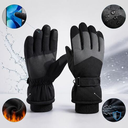 Men's Winter Outdoor Skiing Gloves Warm Thickened Touchscreen Compatible Function in Kuwait