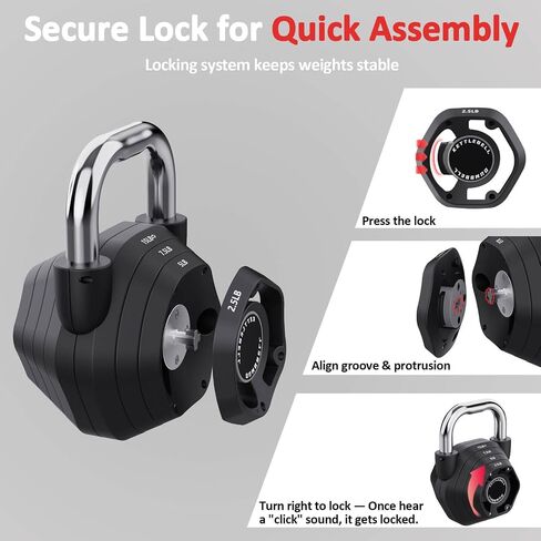 2-in-1 Adjustable Kettlebell, 15-45lbs Kettlebells Weight Set | Converts to 5.9-30.9lbs Adjustable Dumbbell, Home Gym, Strength Training, Full Body Workout, Cast Iron in Kuwait