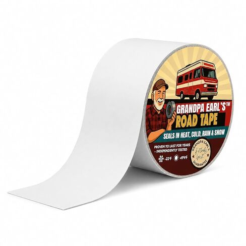 Grandpa Earl's Road Tape – Butyl Seal Repair Tape for RV Roofs – 4" x 50' Waterproof Roof Leak Sealant Tape | UV Resistant, Heat Cold Durable, Industrial & RV Roof Tape in Kuwait