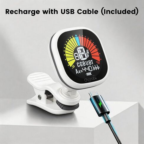 موالف لوني Cherub WST-675 USB قابل لإعادة الشحن للجيتار باس القيثارة الباريتون مع شاشة ملونة عالية التباين in Kuwait
