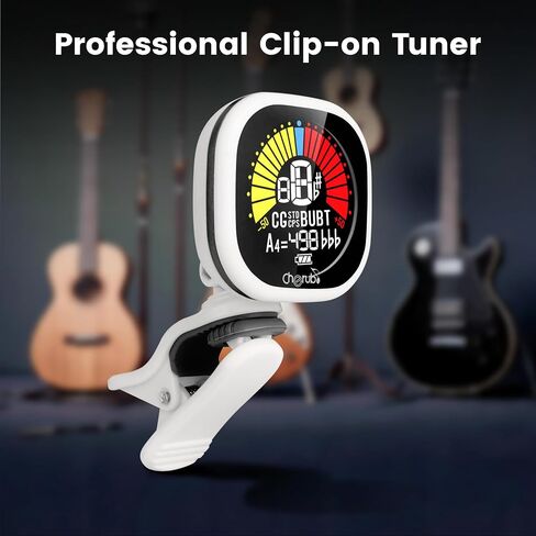 موالف لوني Cherub WST-675 USB قابل لإعادة الشحن للجيتار باس القيثارة الباريتون مع شاشة ملونة عالية التباين in Kuwait