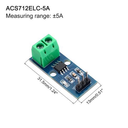 MECCANIXITY 2 قطعة ACS712 وحدة الاستشعار الحالية 5A المدى قاعة تأثير الاستشعار الحالي قياس التيار المتناوب/تيار مستمر للكشف عن التيار in Kuwait