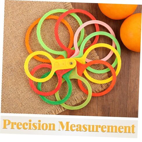Toddmomy Fruit Grading Circle Diameter Ruler for Citrus Oranges and Peaches, Plastic Fruit Measurement Sizing Gauge 60-110mm with 11 Thickened Rings, Kitchen and Farm Use Random Color in Kuwait
