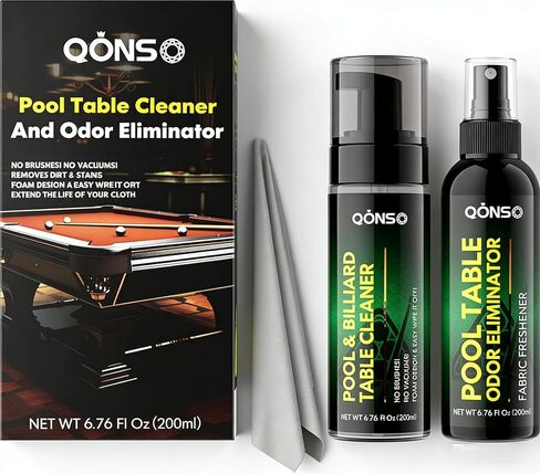 Billiard Table Felt Cleaner Spray Kit with Cloth, Pool Table Cleaning Kit for Chalk Dust, No Residue Foam Cleaner, Pool Table Accessories in Kuwait